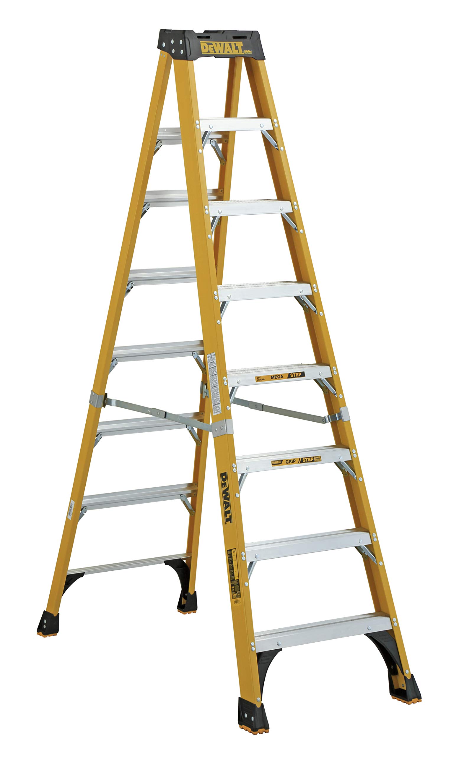 DeWalt 8-Foot Fiberglass Step Ladder 375-Pounds Load Capacity Type IAA Manufacturer Tested To 50..