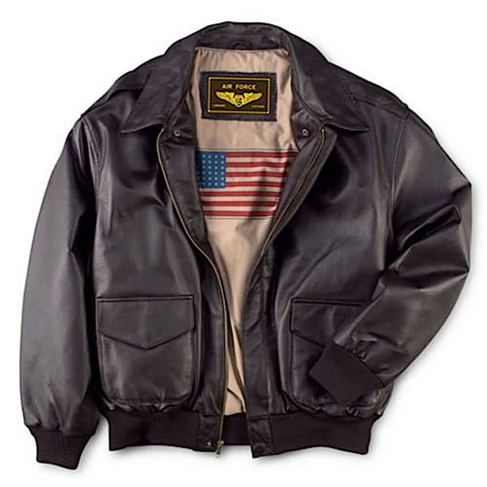 Landing Leathers メンズ エアフォース A-2 フライト レザー ボンバージャケット ブラウン XXLTサイズ (インポート)