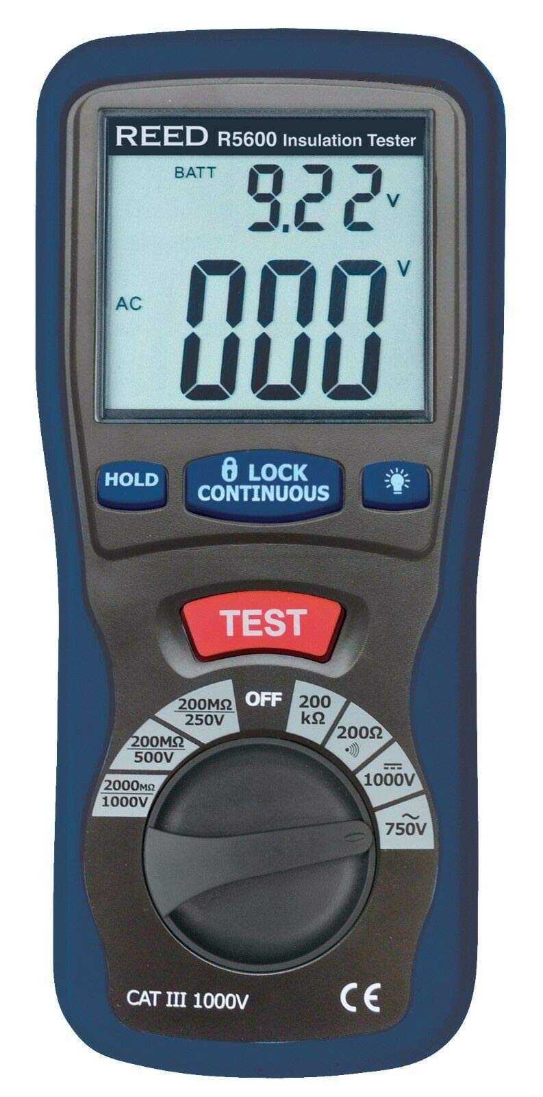 樂天商城 - REED Instruments R5600 絶縁テスターとマルチメーター(メガメーター)、2000オーム抵抗、1000V電圧、ブラック