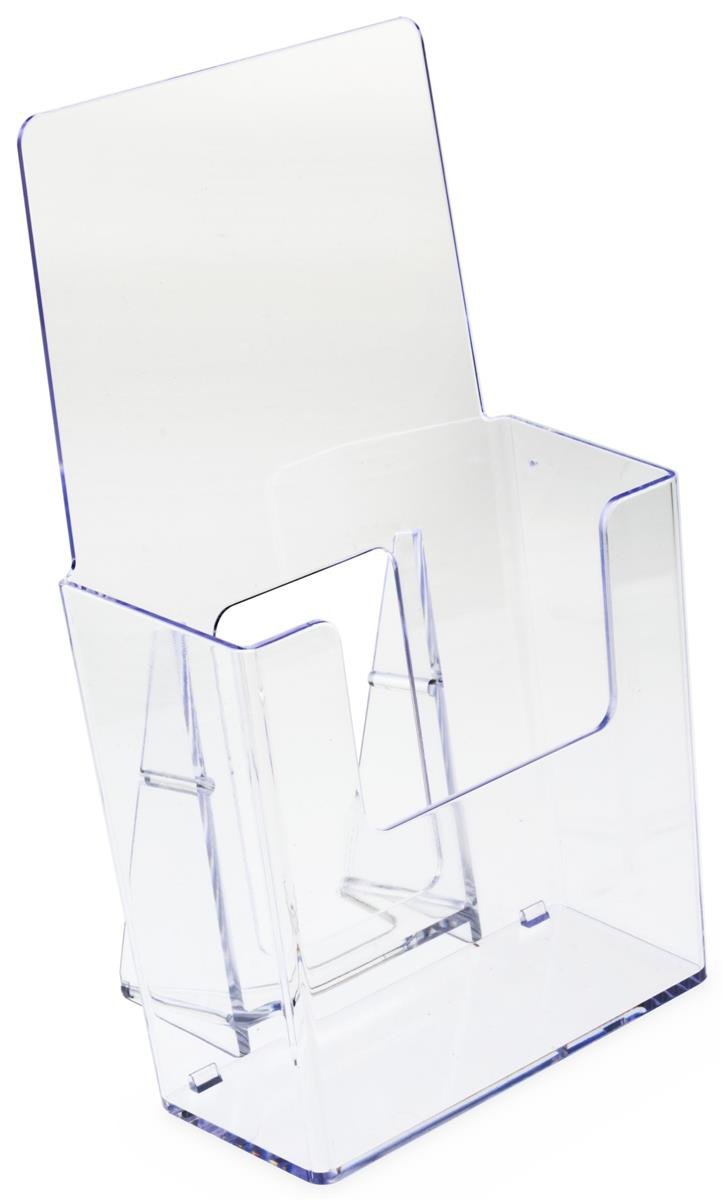 displays2goのセット60、クリアプラスチックパンフレットホルダーfor 4 W文学、slant-back Tabletop Leaflet Dispensers withローカットフロントパ