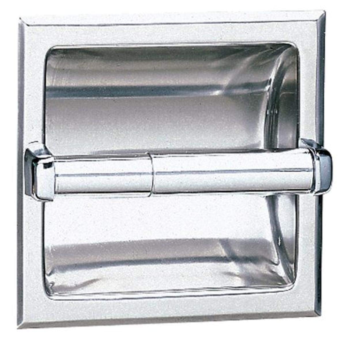 Bobrick 6677 Stainless Steel Recessed Toilet Tissue Dispenser with Mounting Clamp Satin Finish 6..