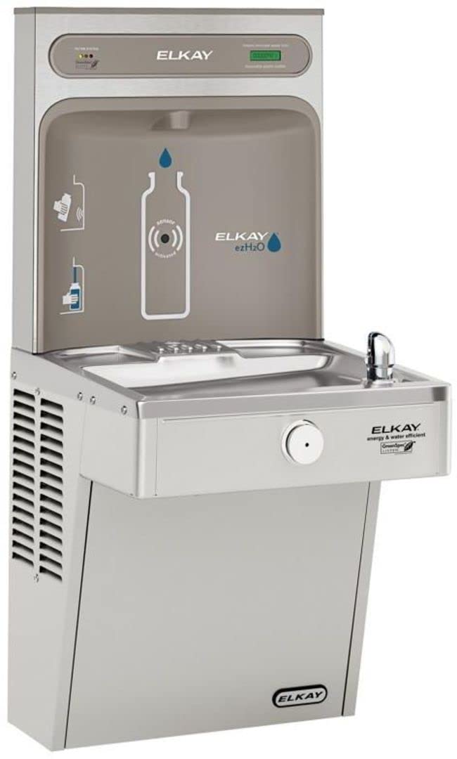 Elkay LVRCGRN8WSK EZH2O Bottle Filling Station and Single High Efficiency Vandal Resistant Cooler Filtered 8 GPH Stainless Steel