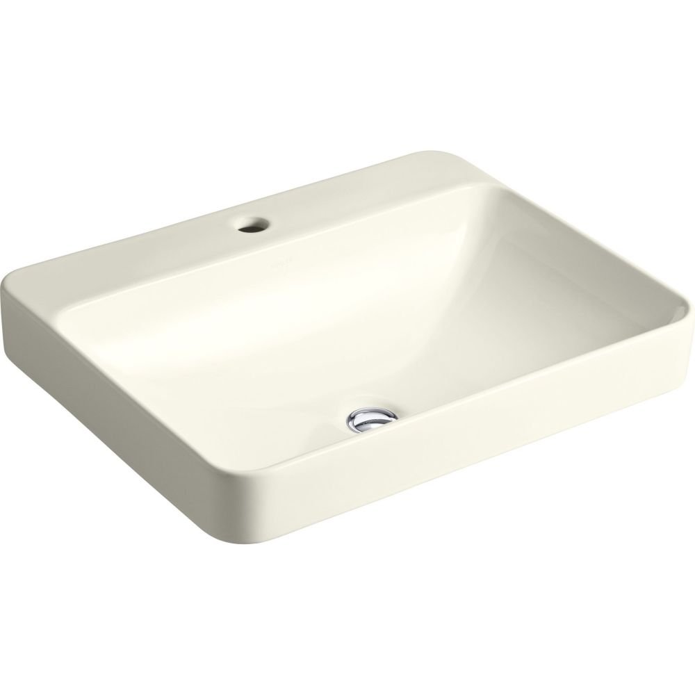 KOHLER K-2660-1-96 Vox 長方形ベッセル上カウンターバスルームシンク 蛇口穴 ビスケット