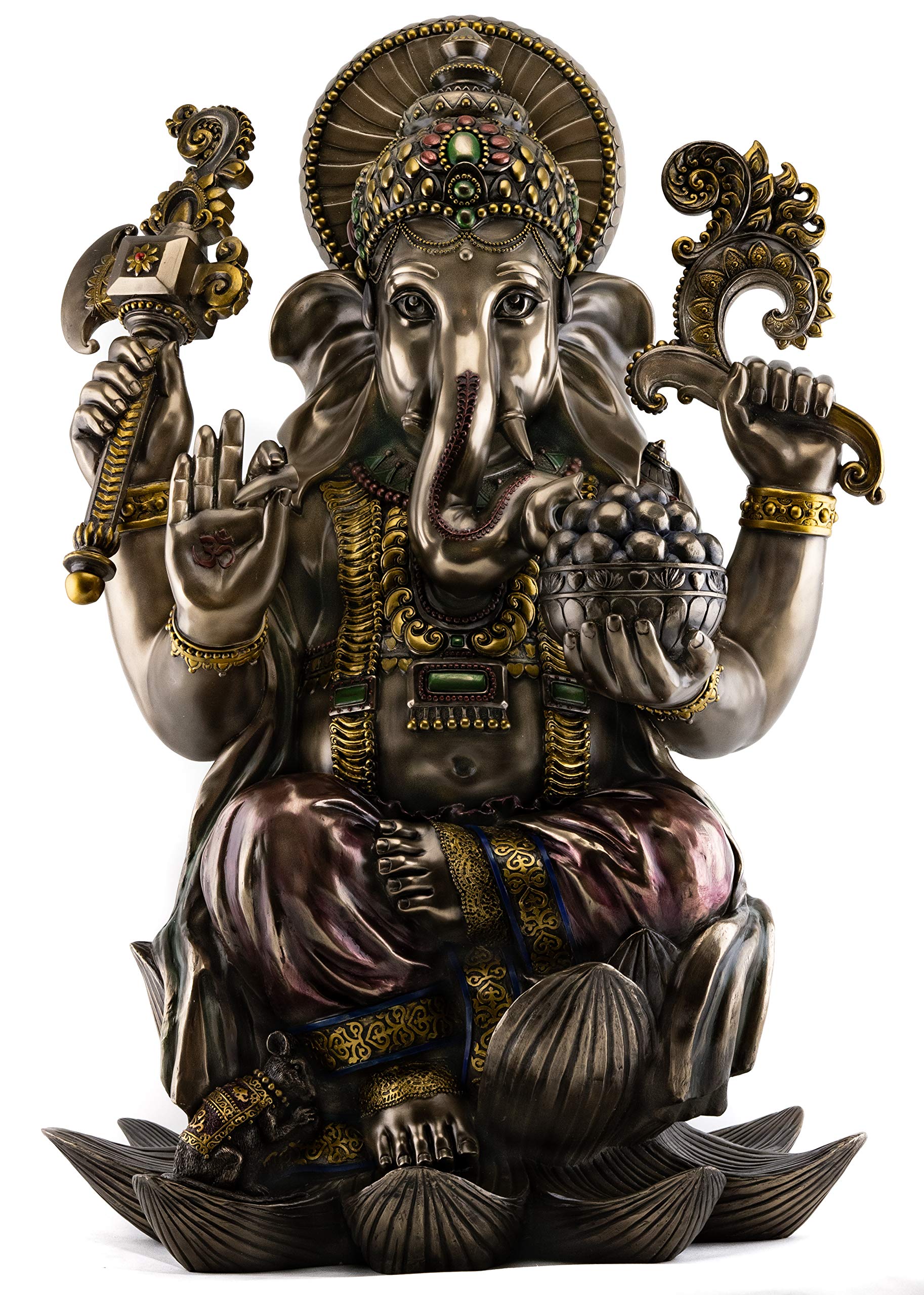 樂天商城 - Ganesh (ガネーシャ) Hindu Elephant God of Success Real Bronze Powder Cast Large像、Impressive 25-inch