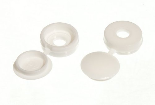 5000 xスクリューキャップCup Washerヒンジ付きカバーホワイトfor No 6 & 8ネジ