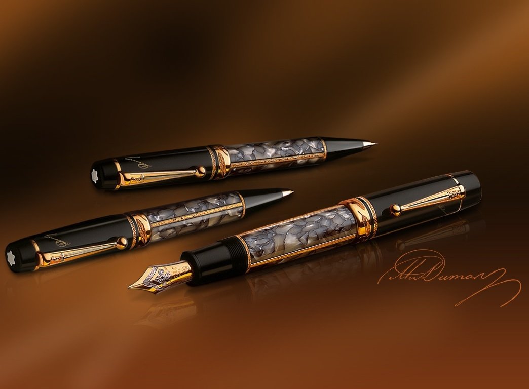 Montblanc Alexandre Dumas 1996年限定版 ライターズシリーズ 万年筆 ボールペン シャープペンシル 3本セット (FP + MP + BP) 28706 18200
