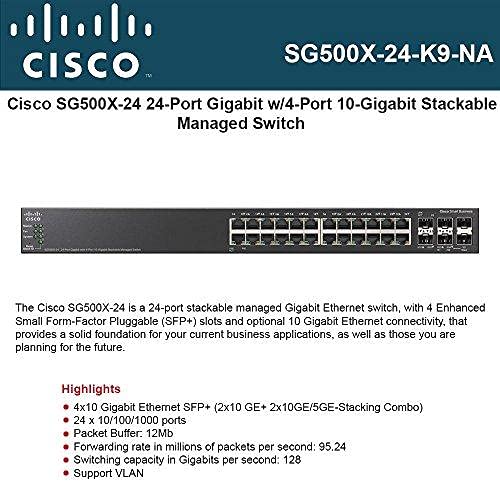 CISCO SMALL BUSINESS 1 SG500X-24-K9-NA SG500X-24 24PORT MANAGED GB 4PORT 10GB STACKABLE SWITCH