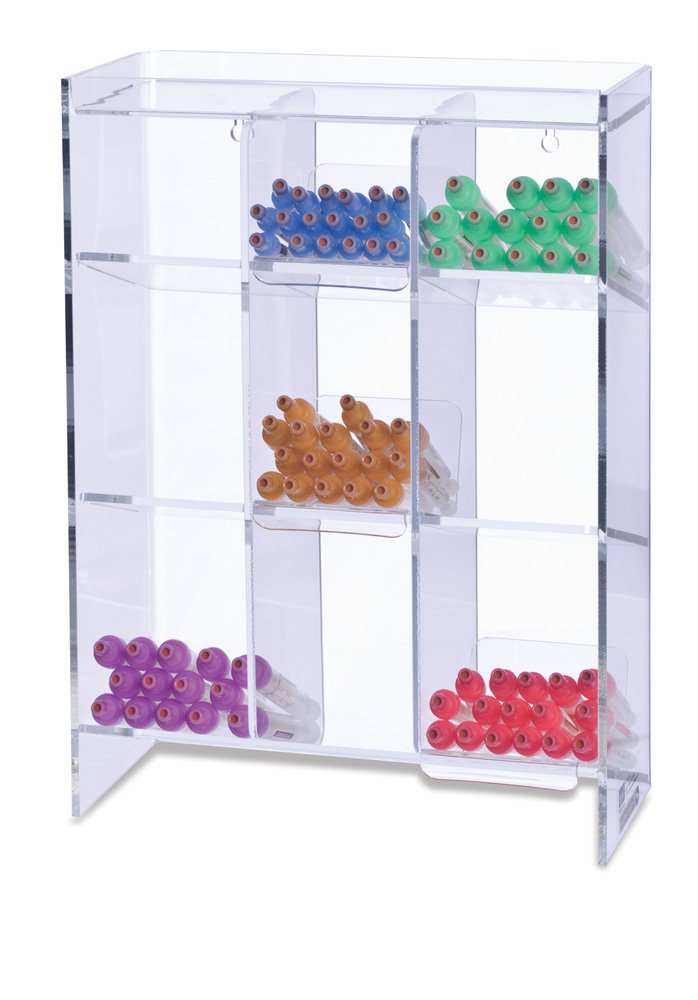 樂天商城 - Clearform ML7100 Clear Acrylic Tube Rack with 9 Compartments 16 H x 12 W x 5.5 D