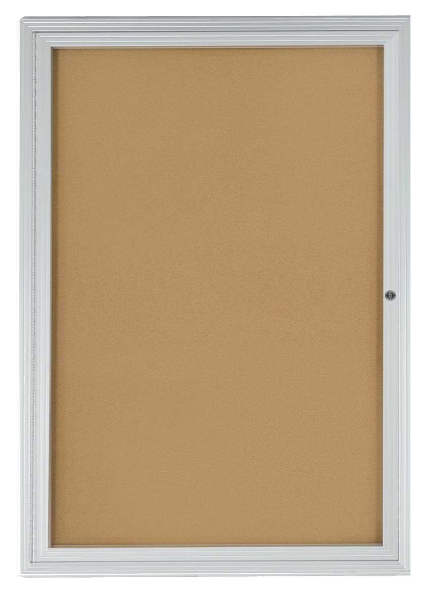 Displays2go 2x3フィート コルク密閉掲示板 24 x 36インチ ヒンジドア付き アルミニウム(LCRKSF243 global-laboratory-10084091 global研究所 パッケージ画像