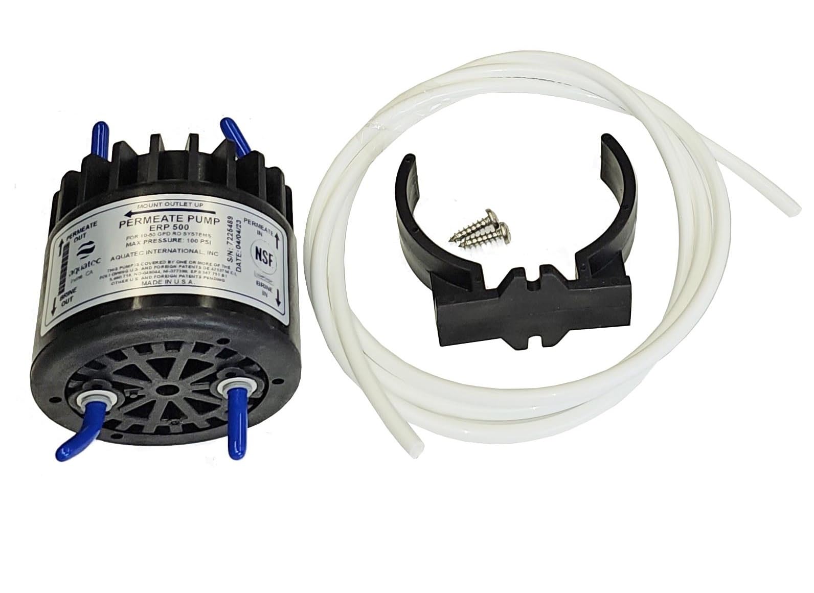 樂天商城 - AQUATEC ERP 500 パーミートポンプ ERP500 パーミートポンプ 1/4インチJGインサート取り付け金具 クリップとネジ付き