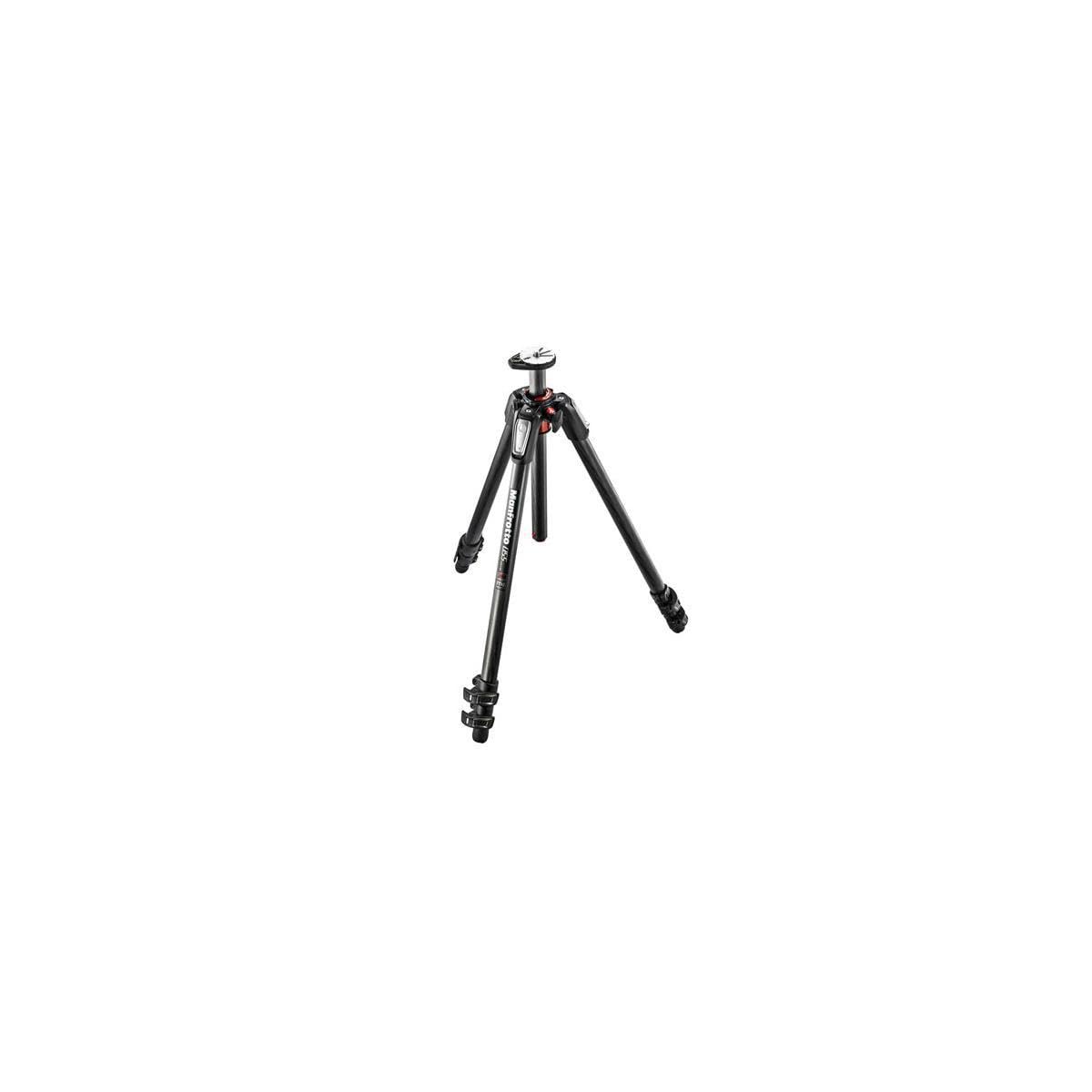 Manfrotto MT055CXPRO3 カーボンファイバー 3セクション三脚 水平柱付き、ブラック
