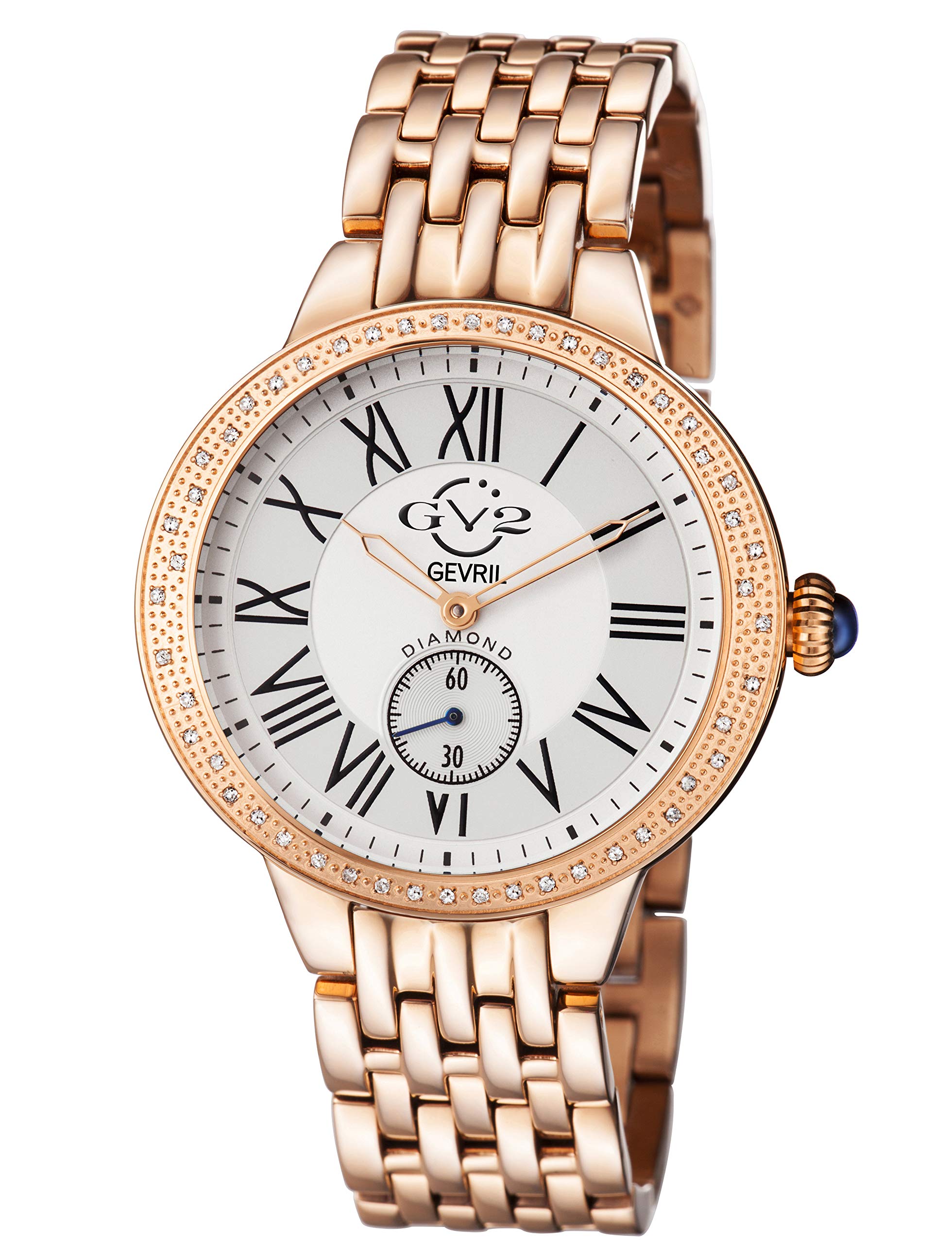 gv2 by Gevrilレディース9102 Astor diamond-studdedローズゴールドプレーテッドステンレススチールWatch