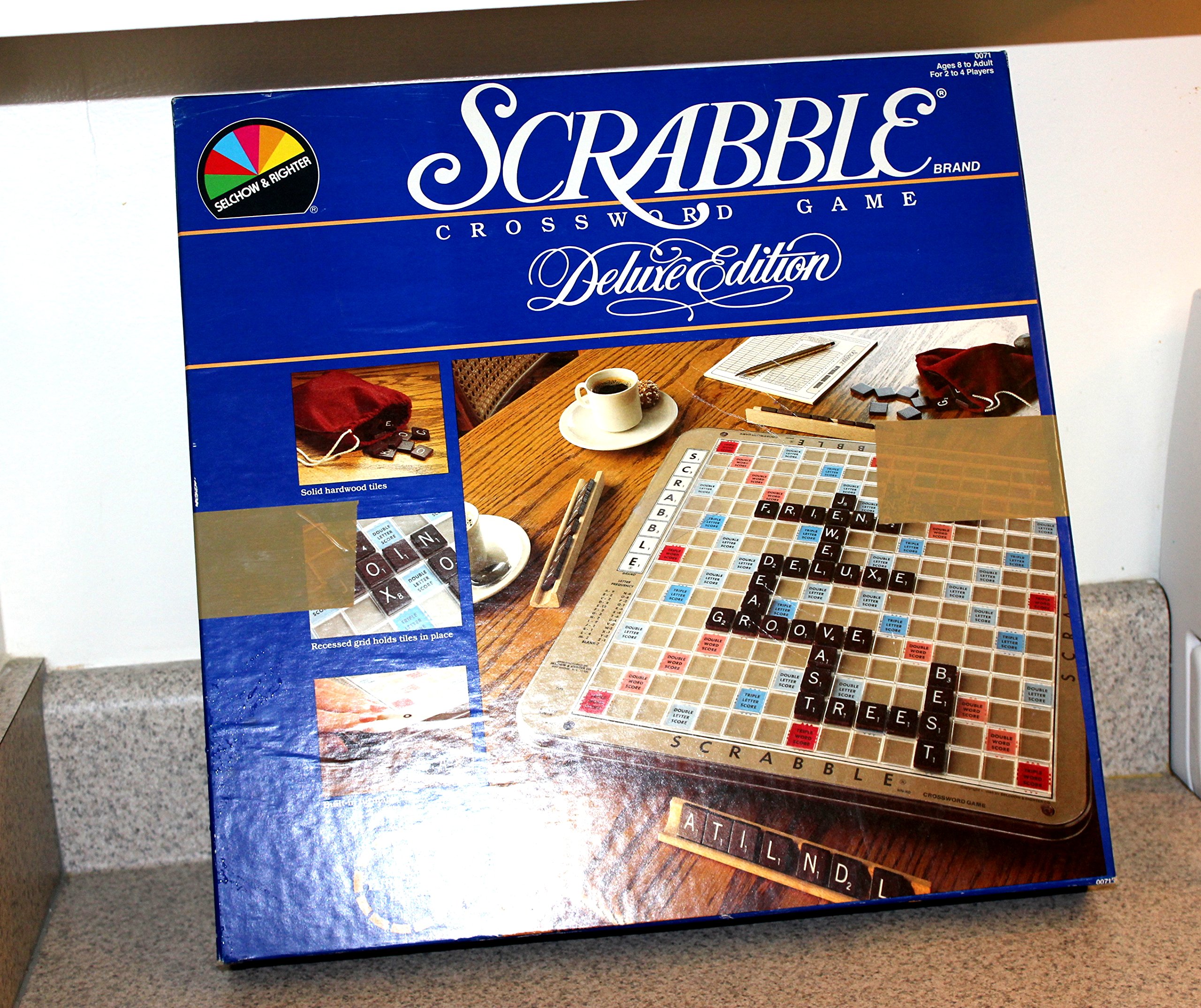 Scrabble Crossword Game 1987 Deluxe Edition with Turn Table by Selchow & Righter