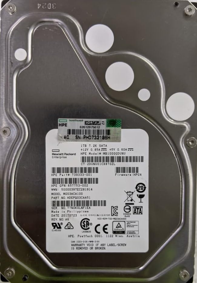 HP 659569-001 ハードドライブ ノンホットプラグ ミッドライン 1TB 3.5インチ SATA 7.2K 6Gb/s