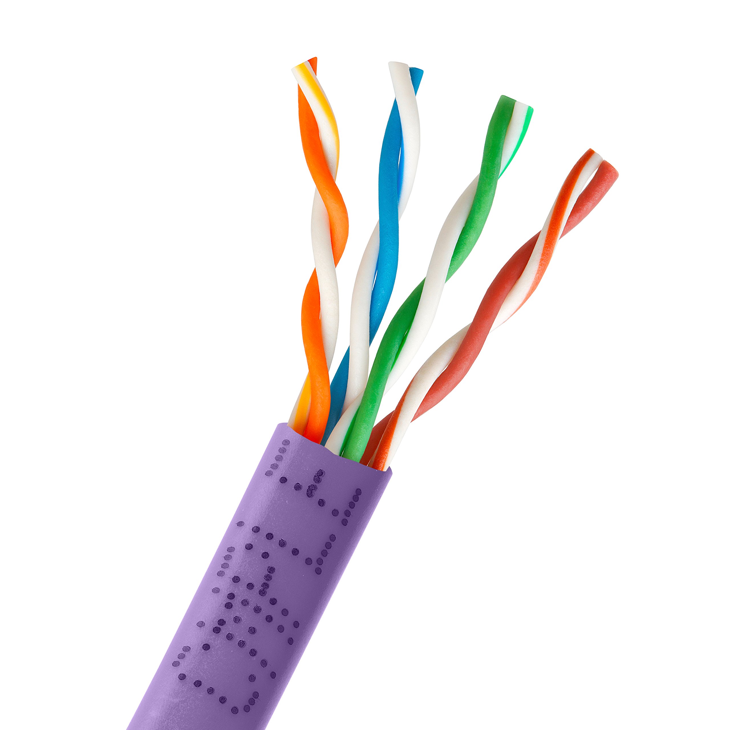 樂天商城 - Cmple 1000フィート Cat5E 24AWG バルクインウォールイーサネットケーブル 350MHz、裸銅 - パープル