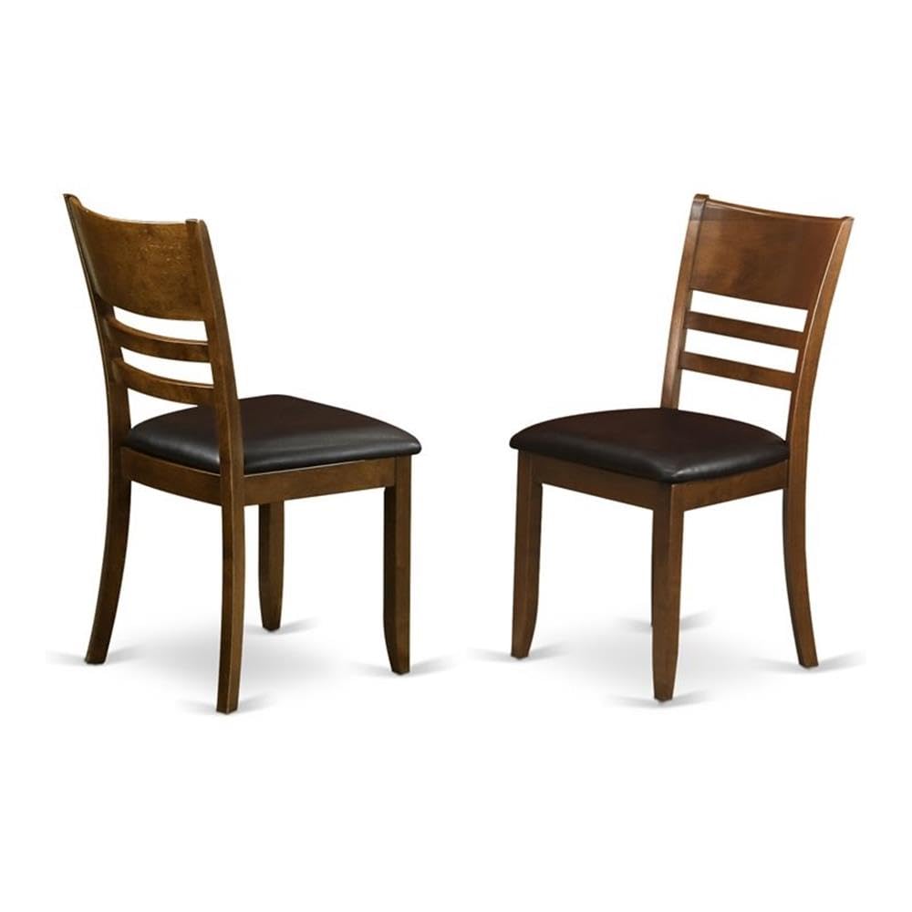 East West Furniture Lyc-Esp-Lc ダイニングルームチェアセット フェイクレザー布張りシート エスプレッソ仕上げ 2個セット