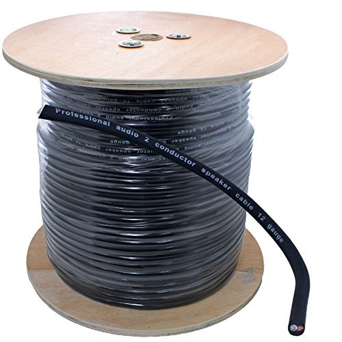 500 Ft Spool of pro Audio PA 12 Gauge Awg 2 Conductor Speaker Wire - Black