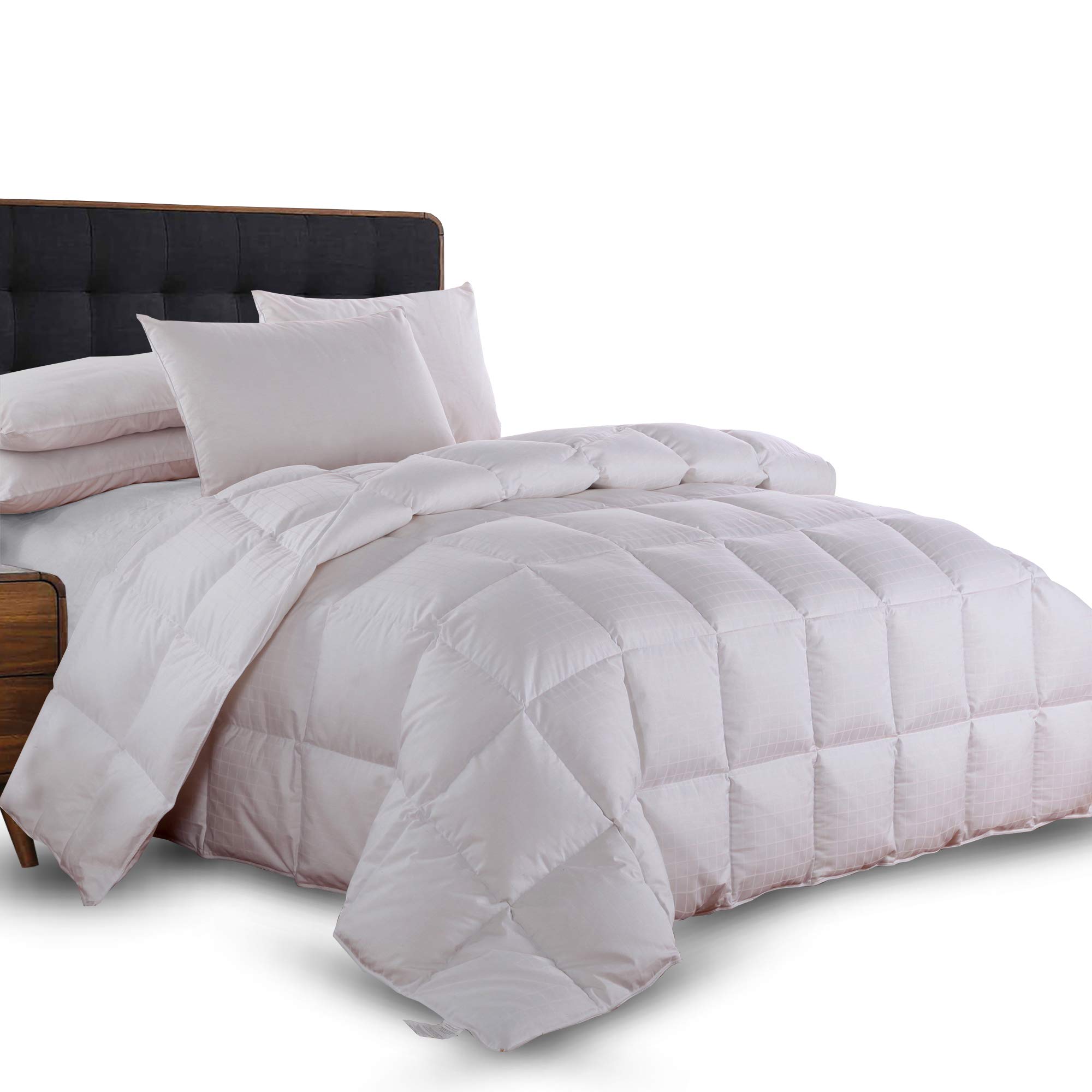 ロイヤルホテルover sizedフルサイズドビーチェック模様ホワイトGoose down-comforter 90 x 90 650-fill-power 100 %コットンシェル300tc ? 高級羽毛布団挿入36オンスFill by wholesalebeddings
