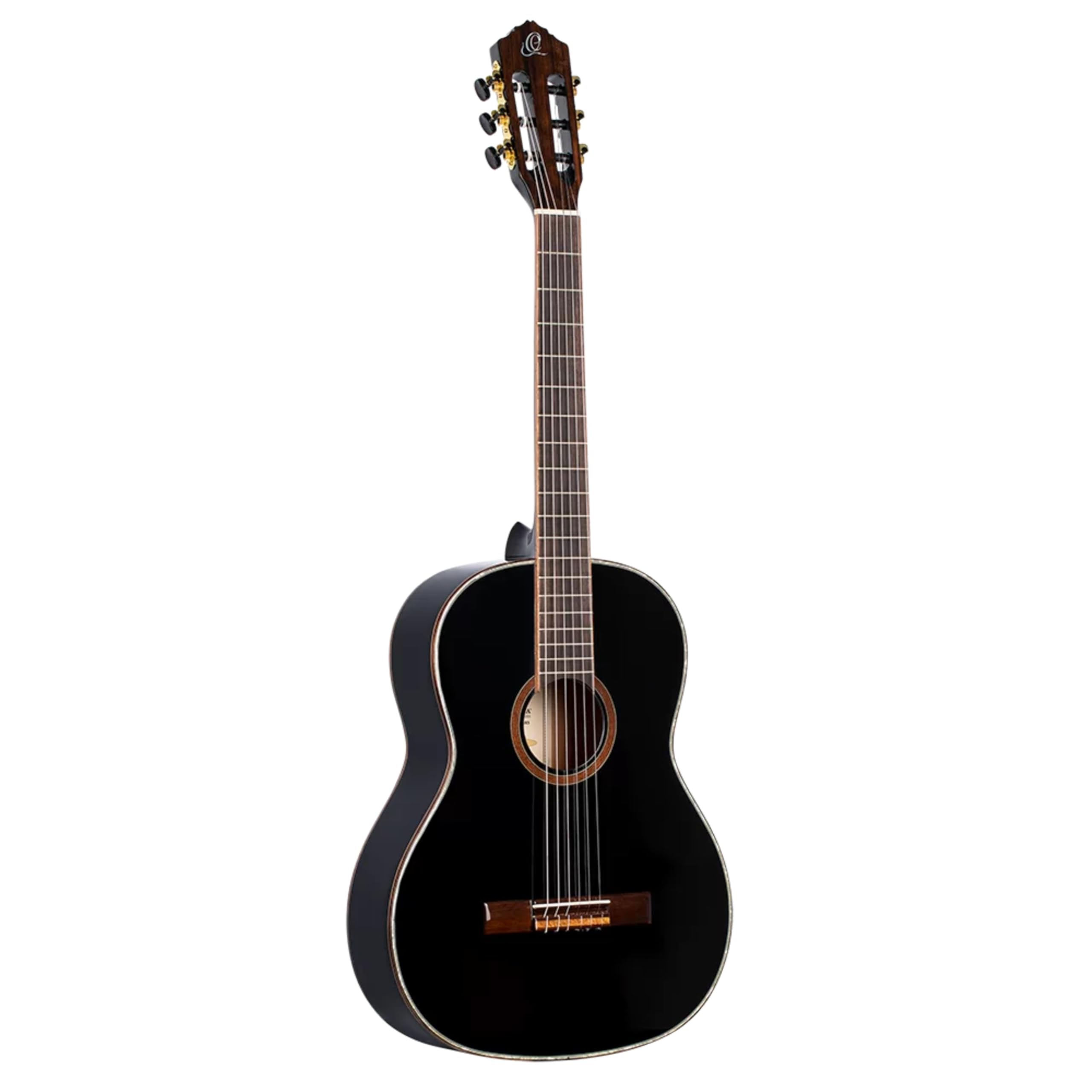Ortega Guitars R221SNBK Full Body Size Nylon 6弦 Guitar with Spruce Top Mahogany Body Black Glos..