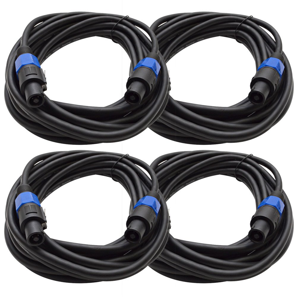 Seismic Audio ? tw12s25 (パックof 4 ) ? 25足Speakon to Speakon PA/DJスピーカーケーブル ? 2 Conductor ? 12 Guage
