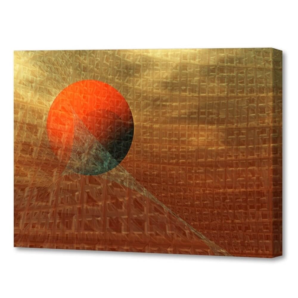 樂天商城 - Menaul Fine Art コロシアム 限定版アートワーク 30 x 24インチ レッド/オレンジ/ベージュ/ゴールドイエロー