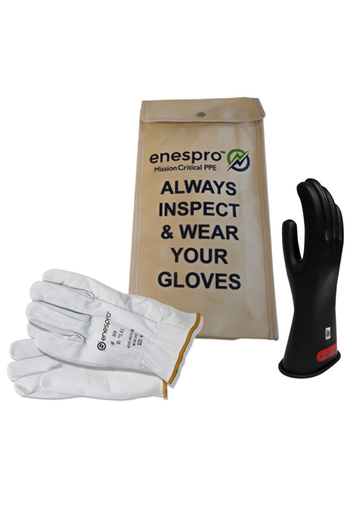 National Safety Apparel KITGC012 Class 0 Rubber Insulating Voltage Glove Kit Size 12 by National Safety Apparel Inc