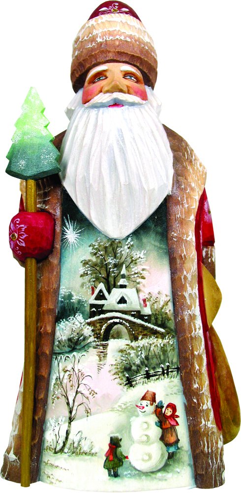 G. Debrekht 木製彫刻と手描き初日サンタ 8インチ