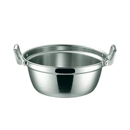 本間製作所 両手鍋 シルバー サイズ45cm IHマエストロ 3層鋼クラッド 段付鍋 45? 16545