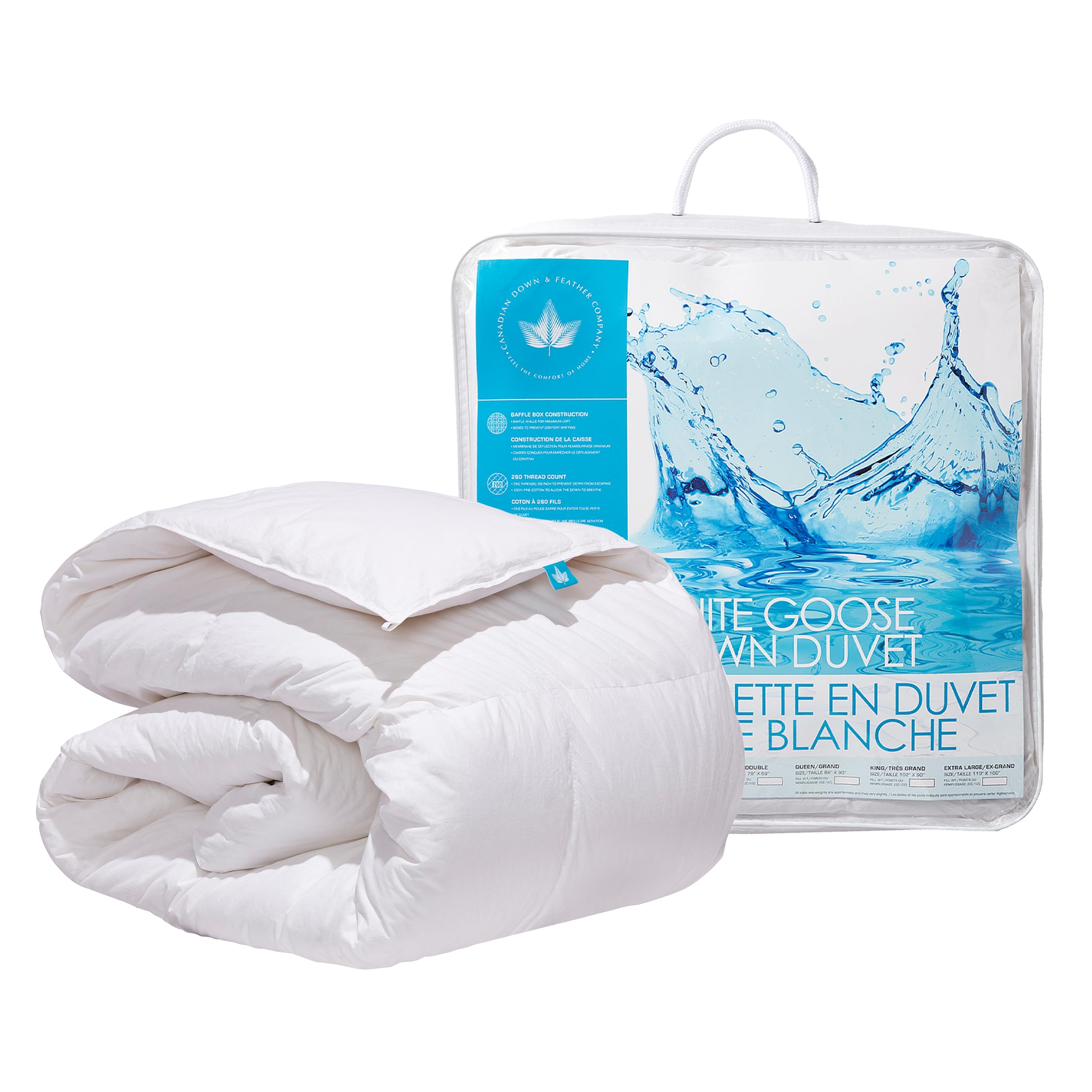 ホワイトグースダウン羽毛布団 オールシーズン（16-18℃） キング（259 x 228 cm）