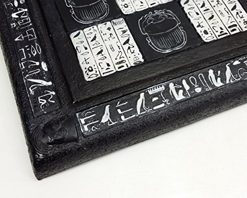 16 Black and White Egyptian Hieroglyphic Chess Board