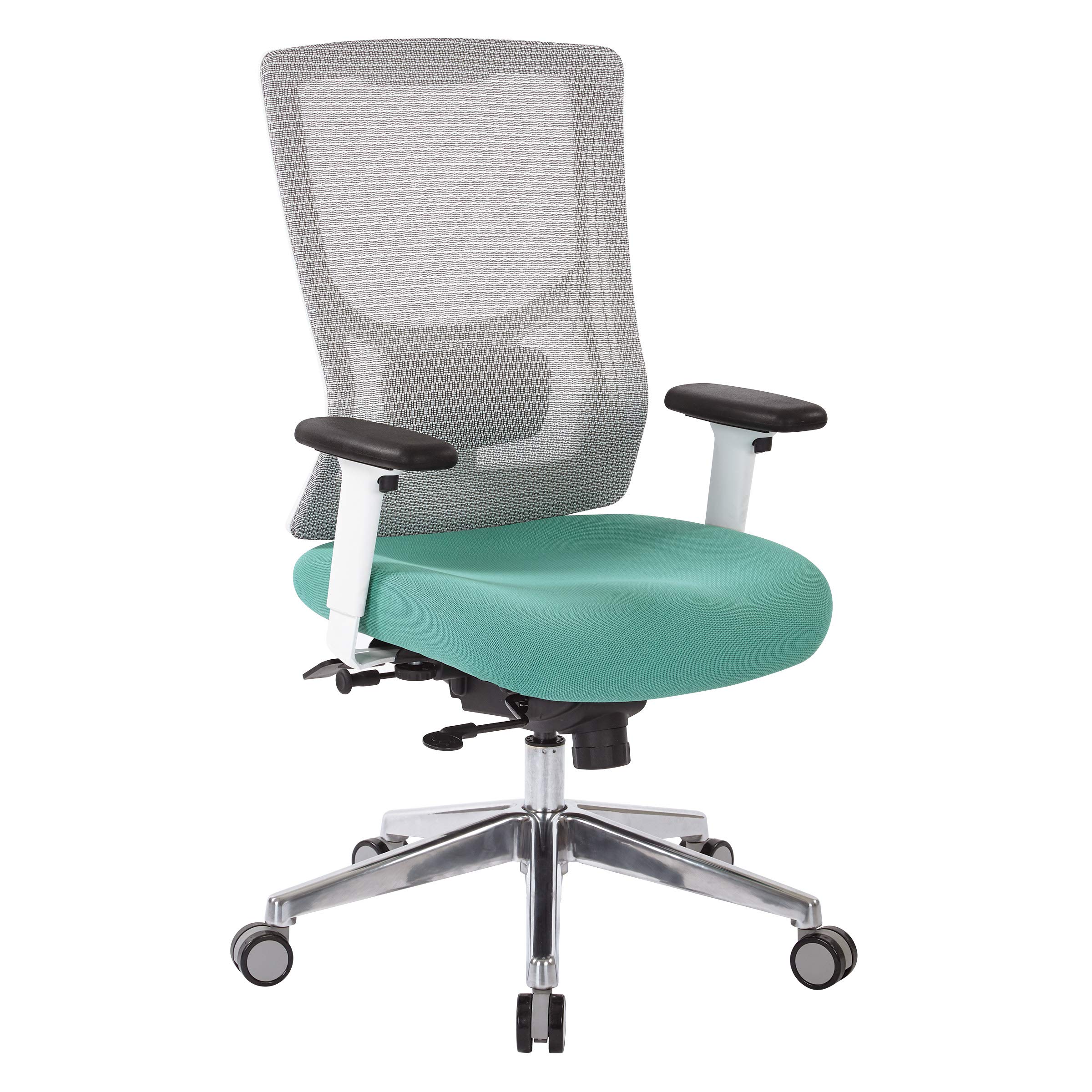 Office Star ProGrid ホワイトメッシュ ハイバック マネージャーズアジャスタブルオフィスチェア デラ..