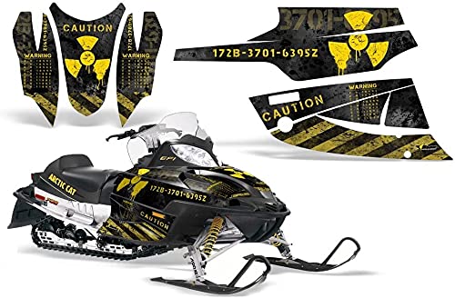 AMR Racing スノーモービルグラフィックキット ステッカー デカール Arctic Cat Firecat 2003-2006対応 - Meltdown イエローブラック