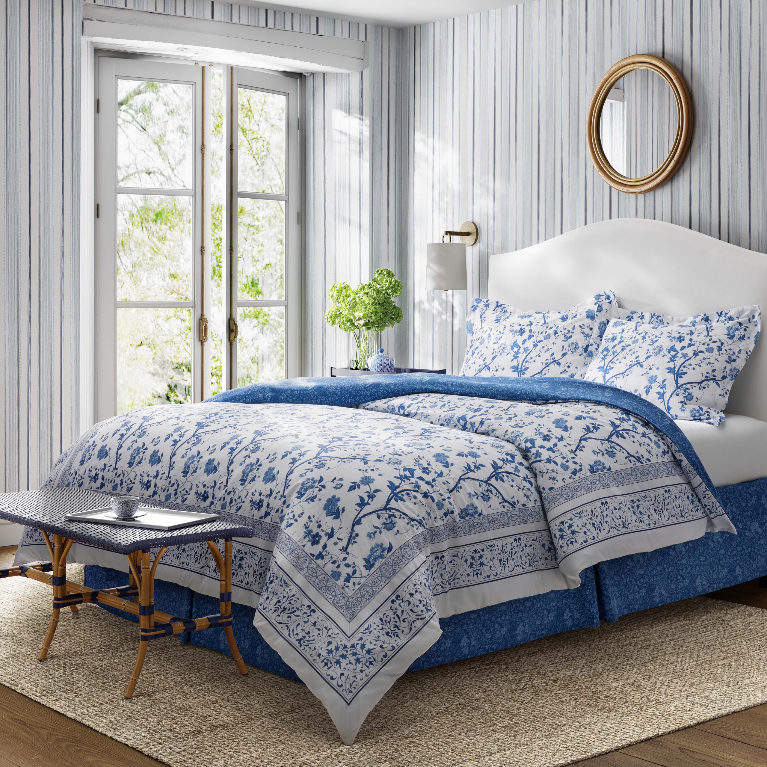 Laura Ashley 211389 シャーロット 羽毛布団セット ブルー ツイン用 キング ブルー 211392