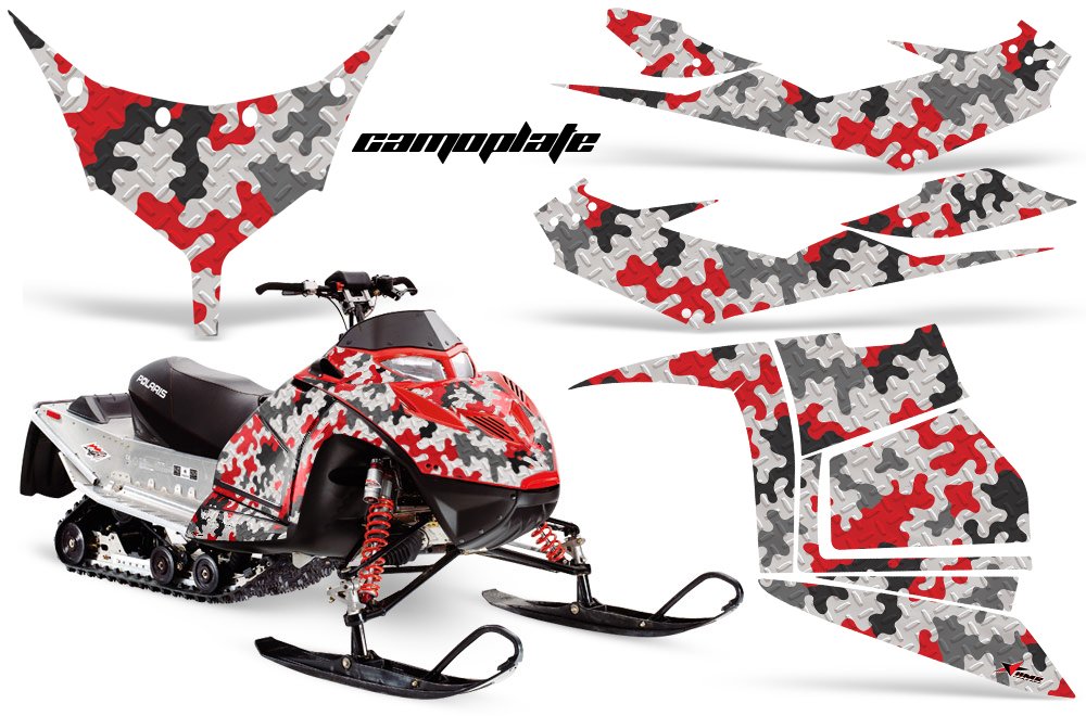 Rakuten - ポラリスIQ Race 600 AMRRACINGグラフィックスデカールキット ? CAMOPLATE ? レッド