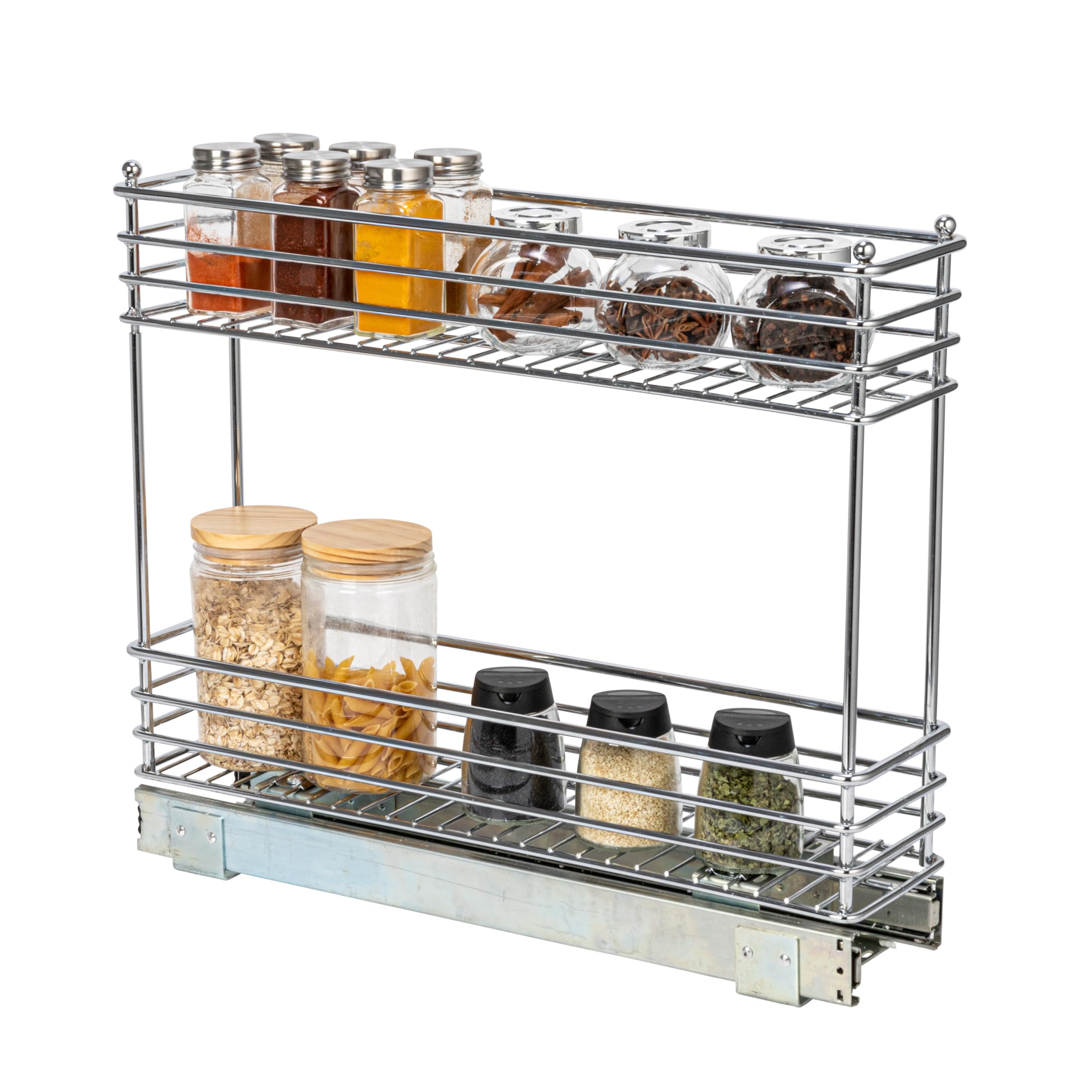 RICOH - Household Essentials Glidez Narrow Sliding Organizer 5 Chrome