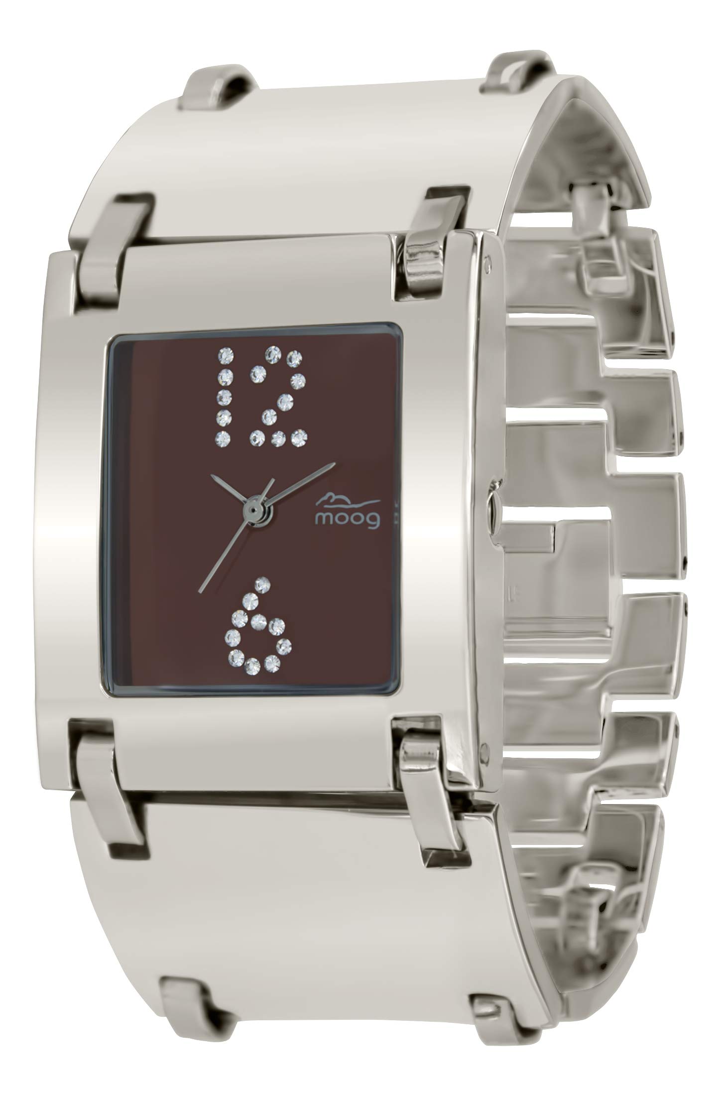 Moogパリ ? All in One ? でストラップレディースウォッチブラウンダイヤル、シルバーステンレススチール ? - Made in France ? m46064 ? 004