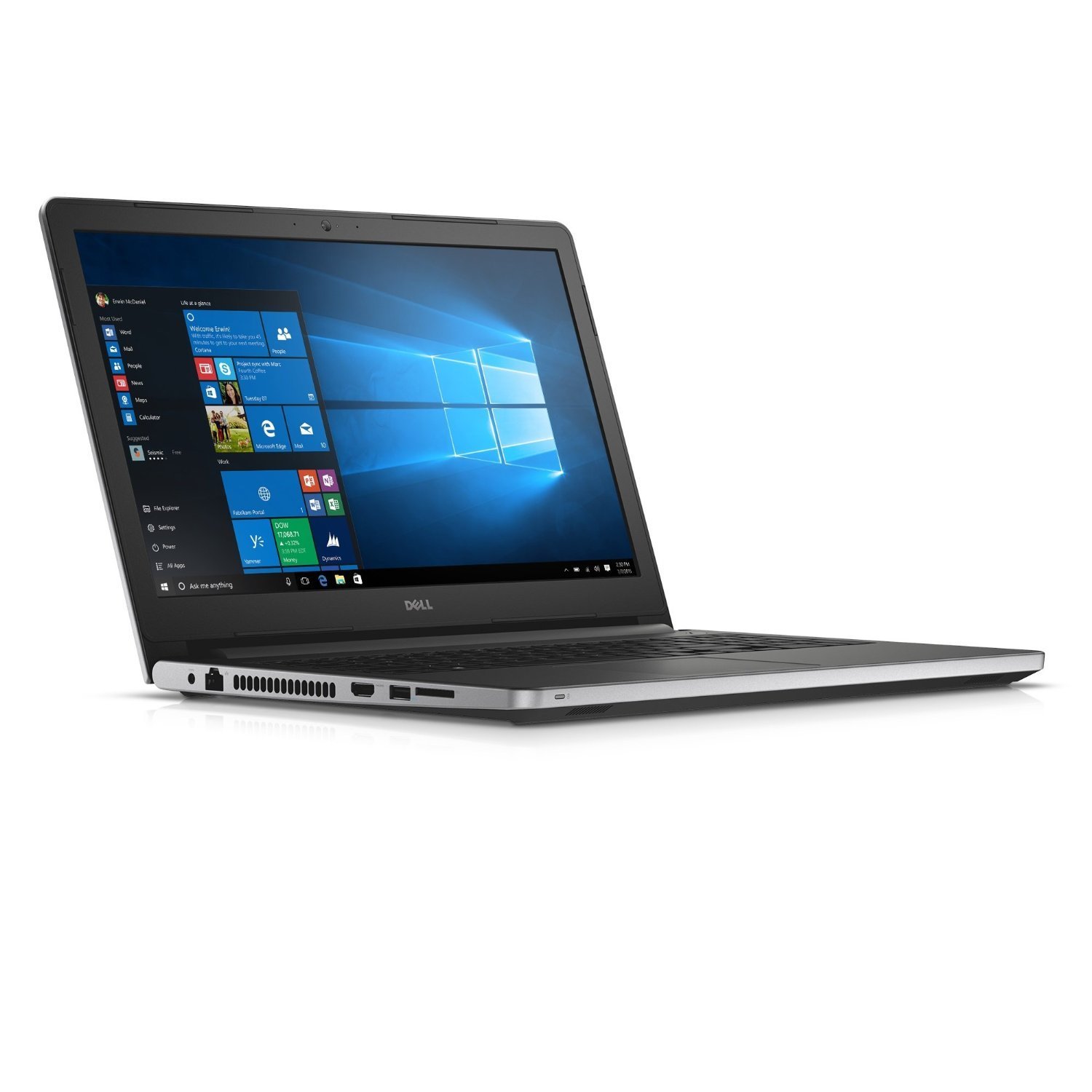 Dell Inspiron i5559-7081SLV 15.6 Inch Touchscreen Laptop (Intel Core i7 8 GB RAM 1 TB HDD Silver Matte) Intel Real Sense and Microsoft Signature Image by Dell
