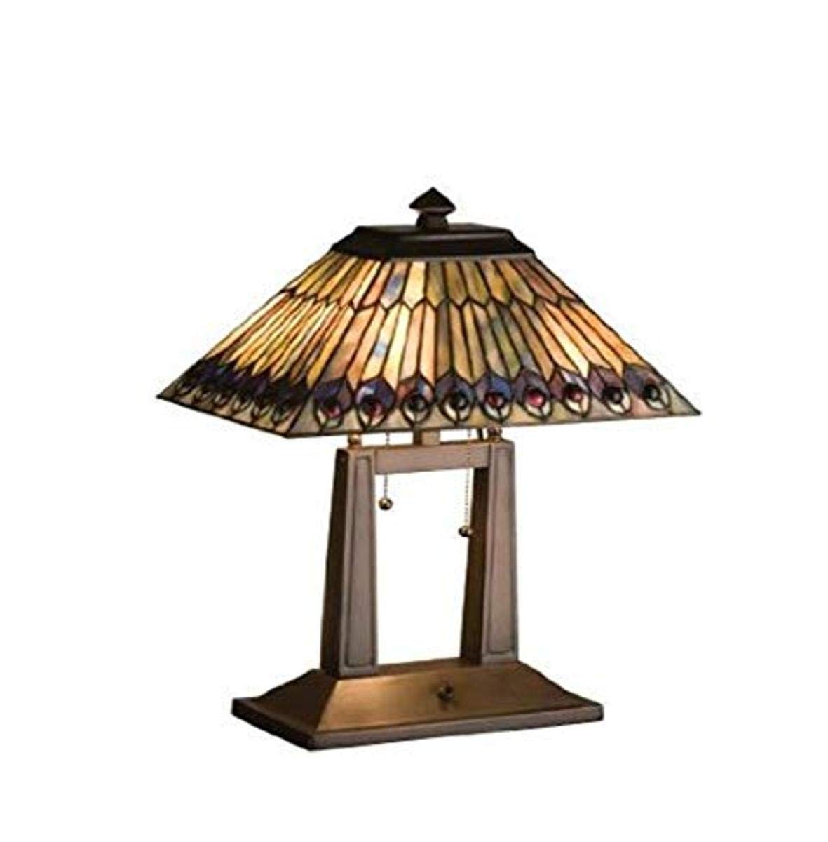 Meyda 26300ステンドグラスティファニー/ TiffanyテーブルランプからThe Jeweledピーコック、 20 H 26300 1