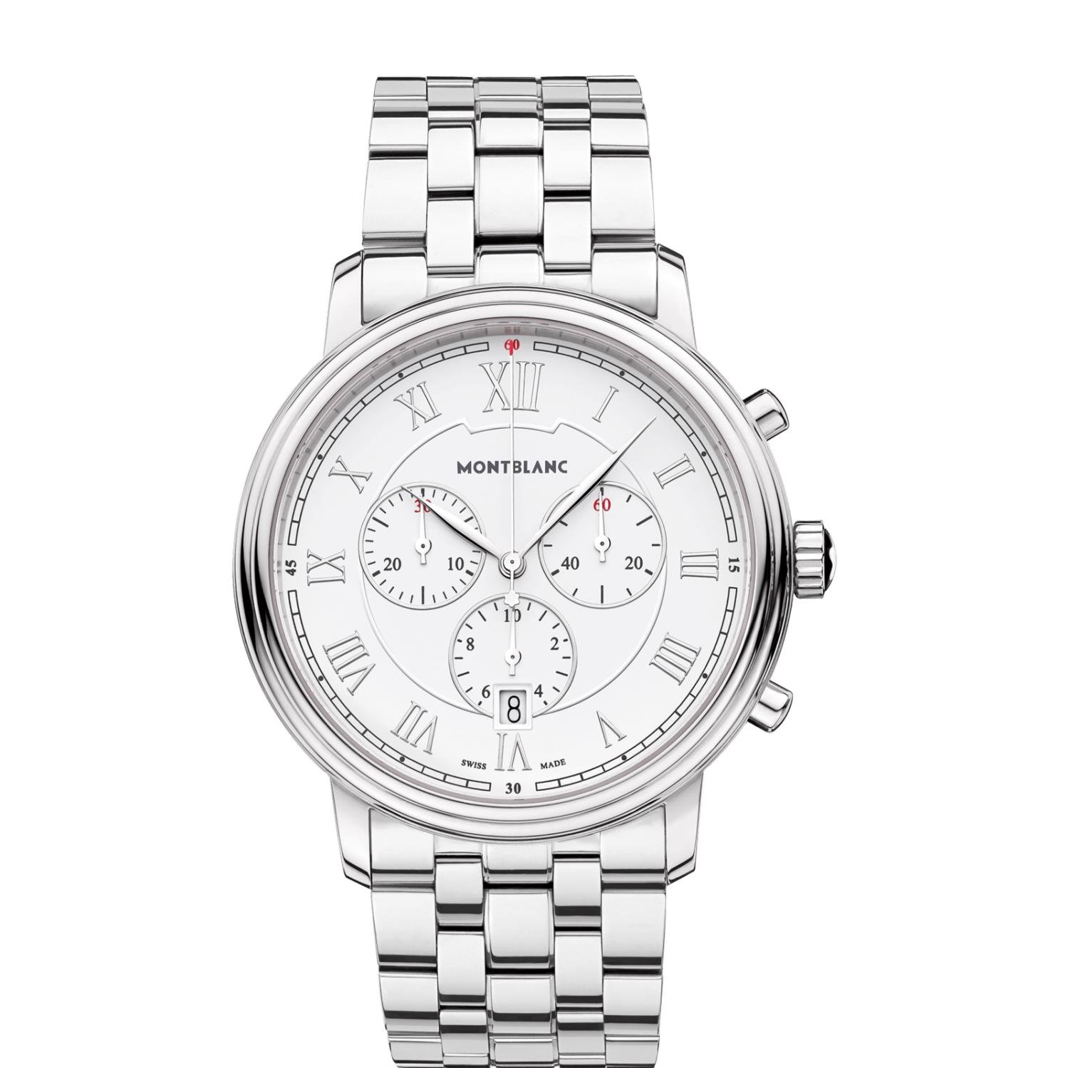 MONTBLANC TRADITION スチールコレクション 42mm クロノグラフ クォーツ クロノグラフ。