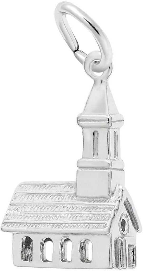 レンブラント教会チャーム - メタル - 14K ホワイトゴールド 金属