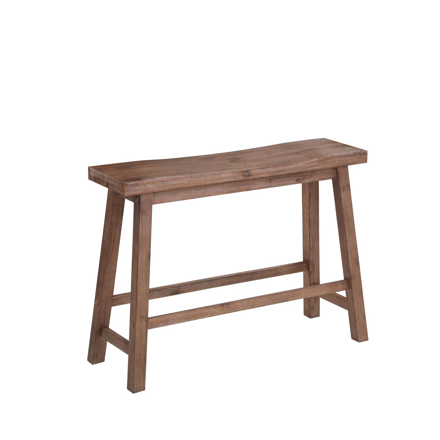 Boraam Sonoma Saddle Bench 24-Inch Barnwood Wire-Brush 141［並行輸入］