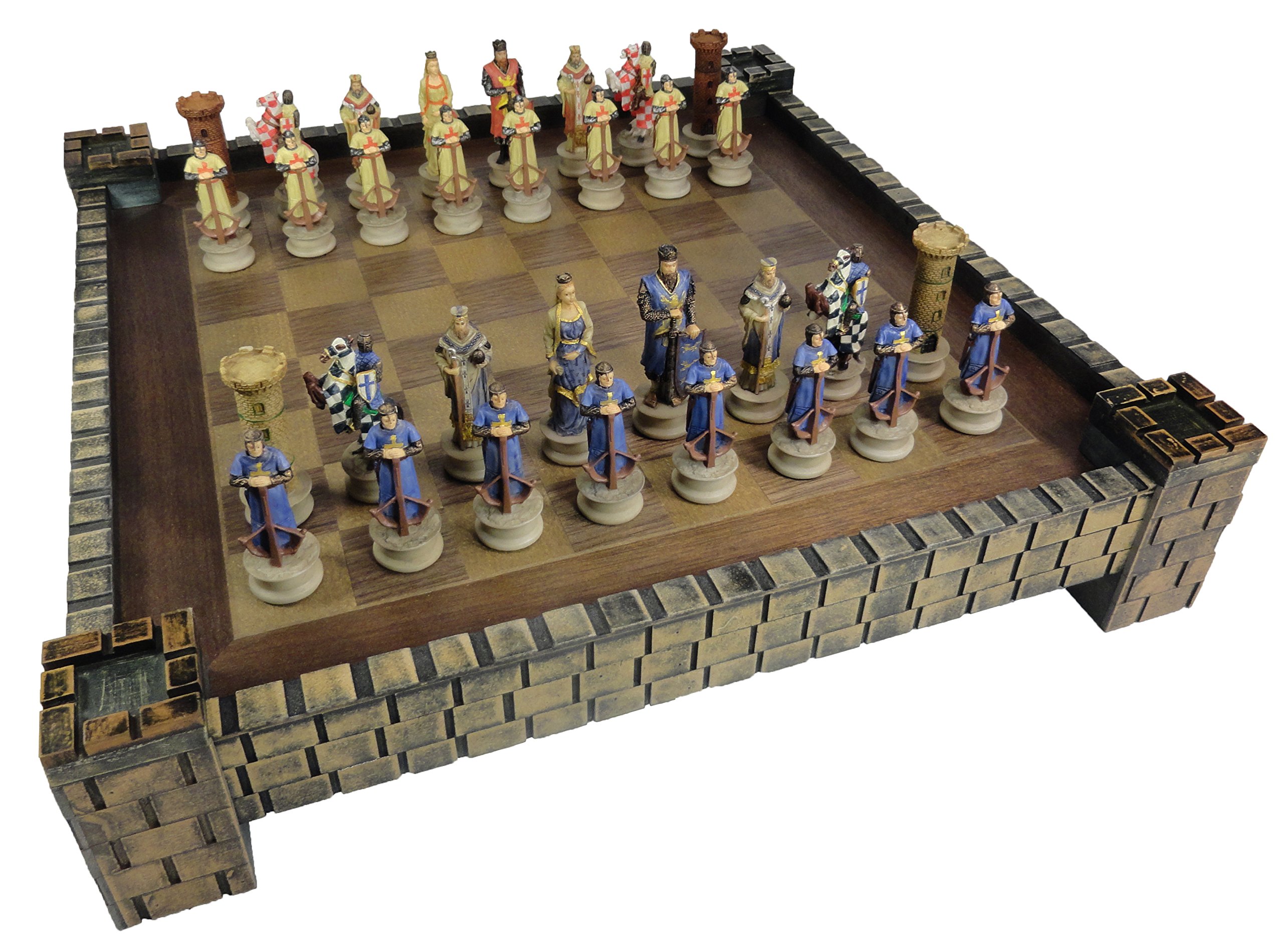 Medieval Times King Richard the Lionheart Knights Chess Set W/ 17 Castle Fortress Board