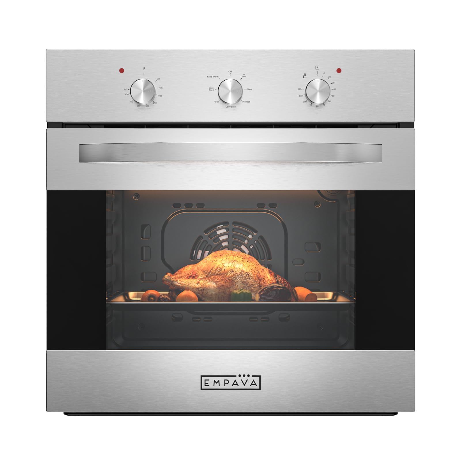 Empava 6 Cooking Functions Mechanical Knobs Control in Stainless Steel EMPV-24WOB14 24 Inch