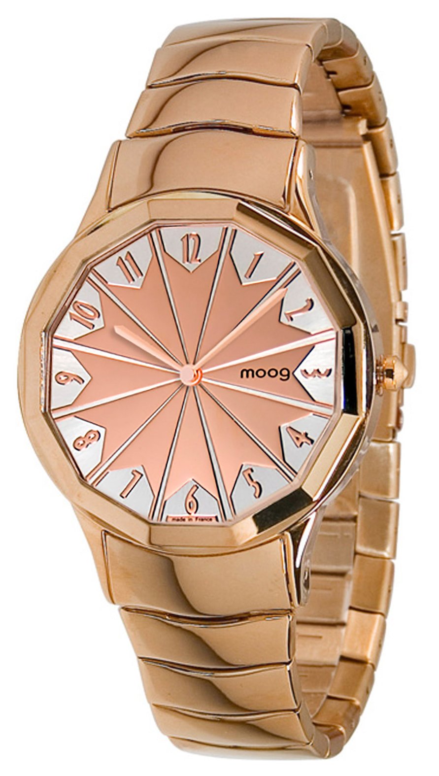 Moogパリ ? Roulette ? Women 's Watch withローズゴールドダイヤルでストラップ、ローズゴールドステンレススチール ? - Made in France ? m44904 ? 103