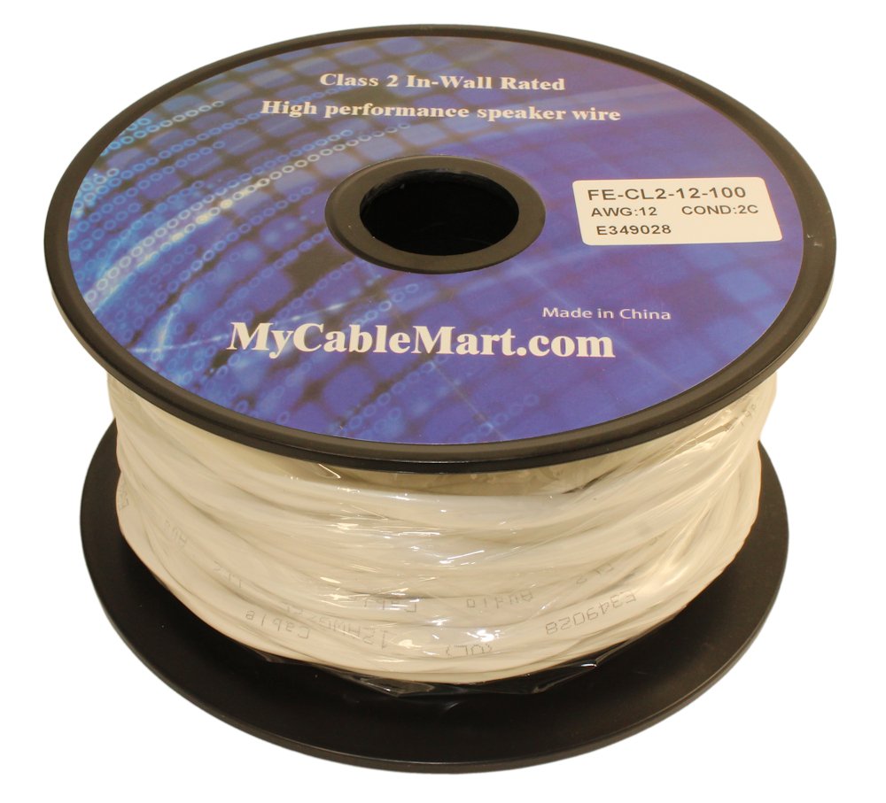 mycablemart 100 ftスピーカーワイヤ、12 AWG銅線で壁定格/ cl2 with PVC outerジャケット