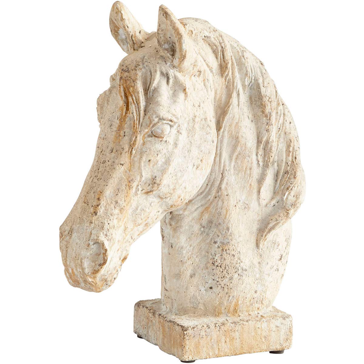 シアンデザイン08682マジェスティックたてがみ11 Tall Cement horse-head彫刻、 08682
