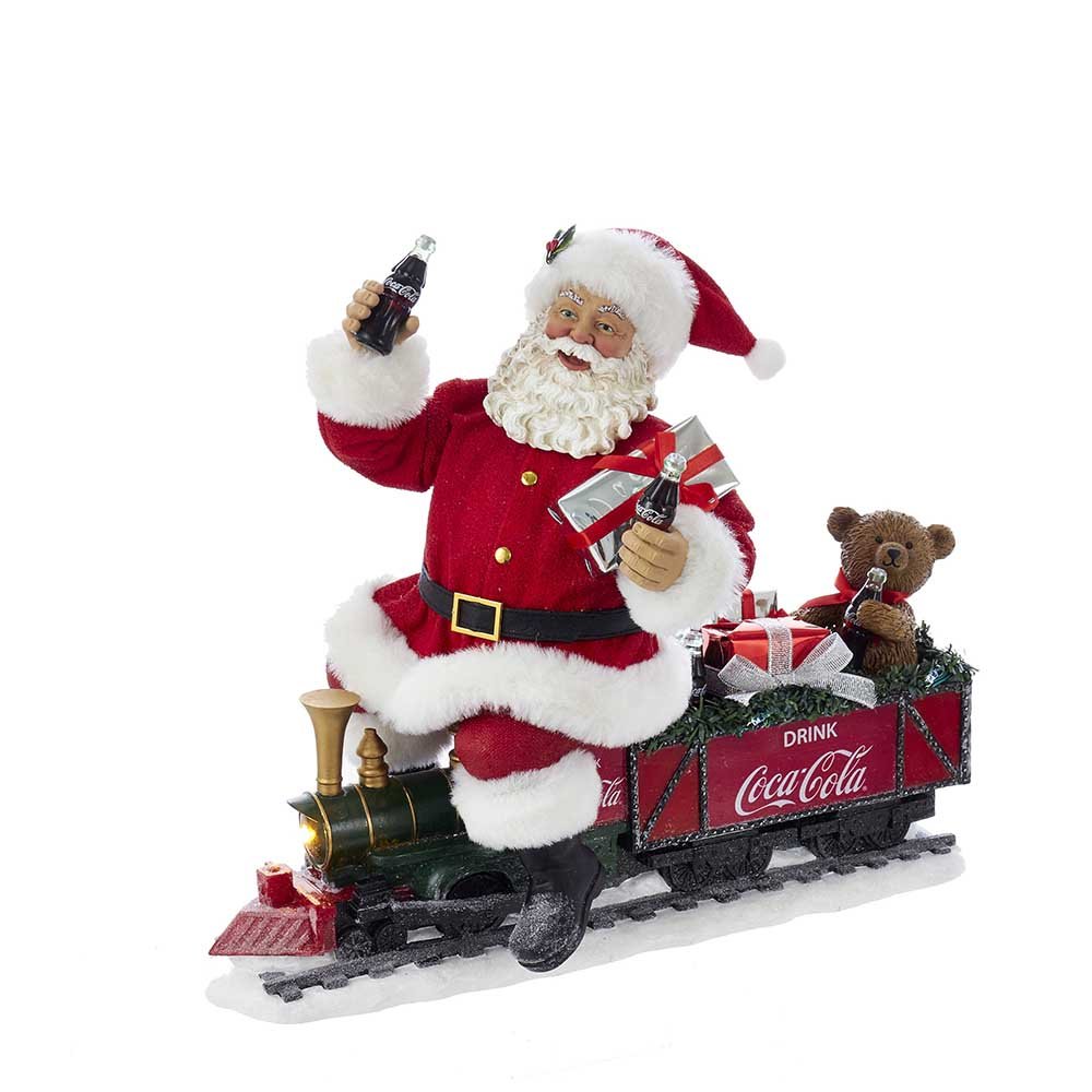 Kurt Adler CC5171 33cm Battery-Operated Coca-Cola Santa Train with LED Garland