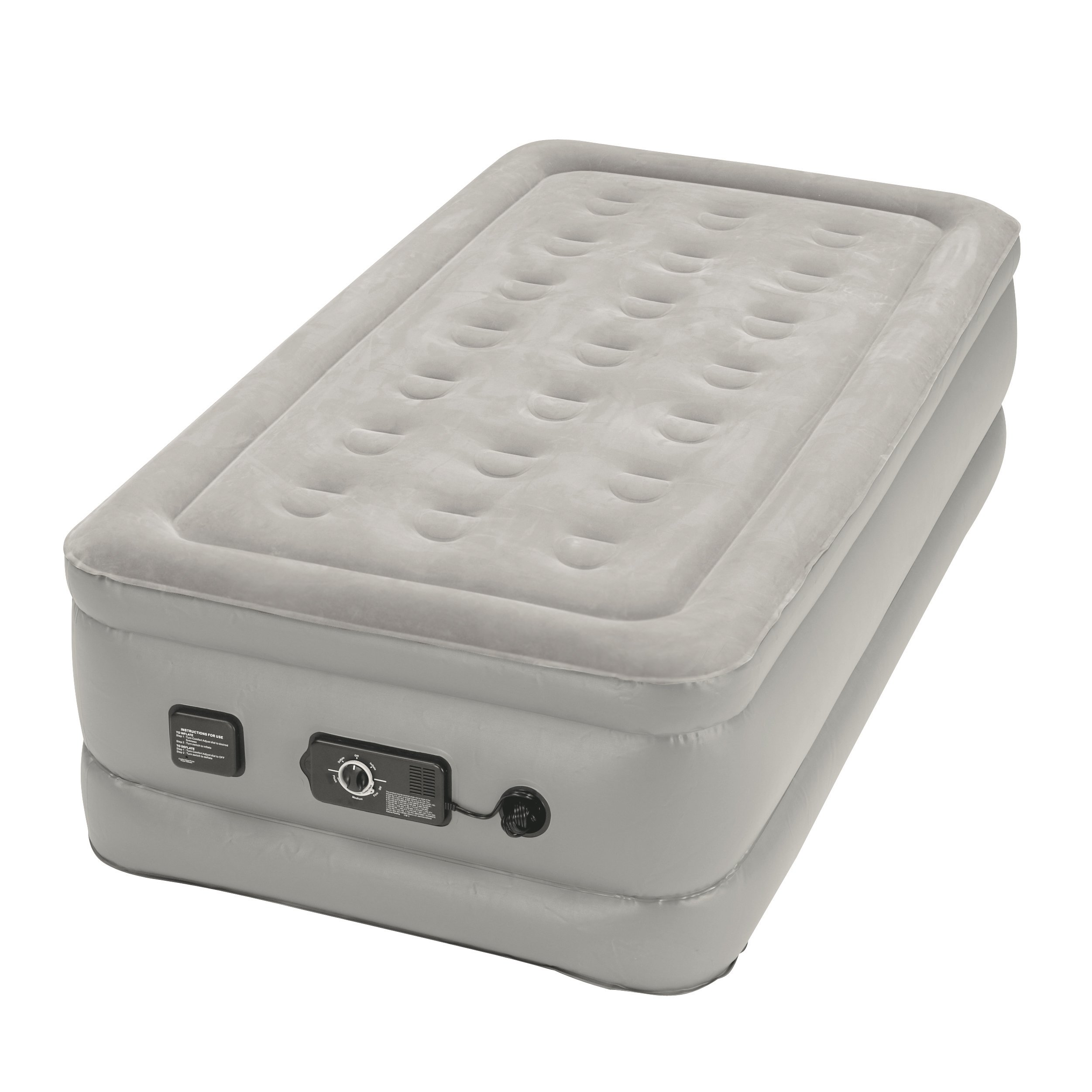 Insta-Bed Raised Air Mattress with Never Flat Pump Size: Twin 18 Luxury Inflatable Mattress with Built in Air Pump to Ensure a Restful Night Heavy Duty Blow Up Mattress with Self Inflating Pump
