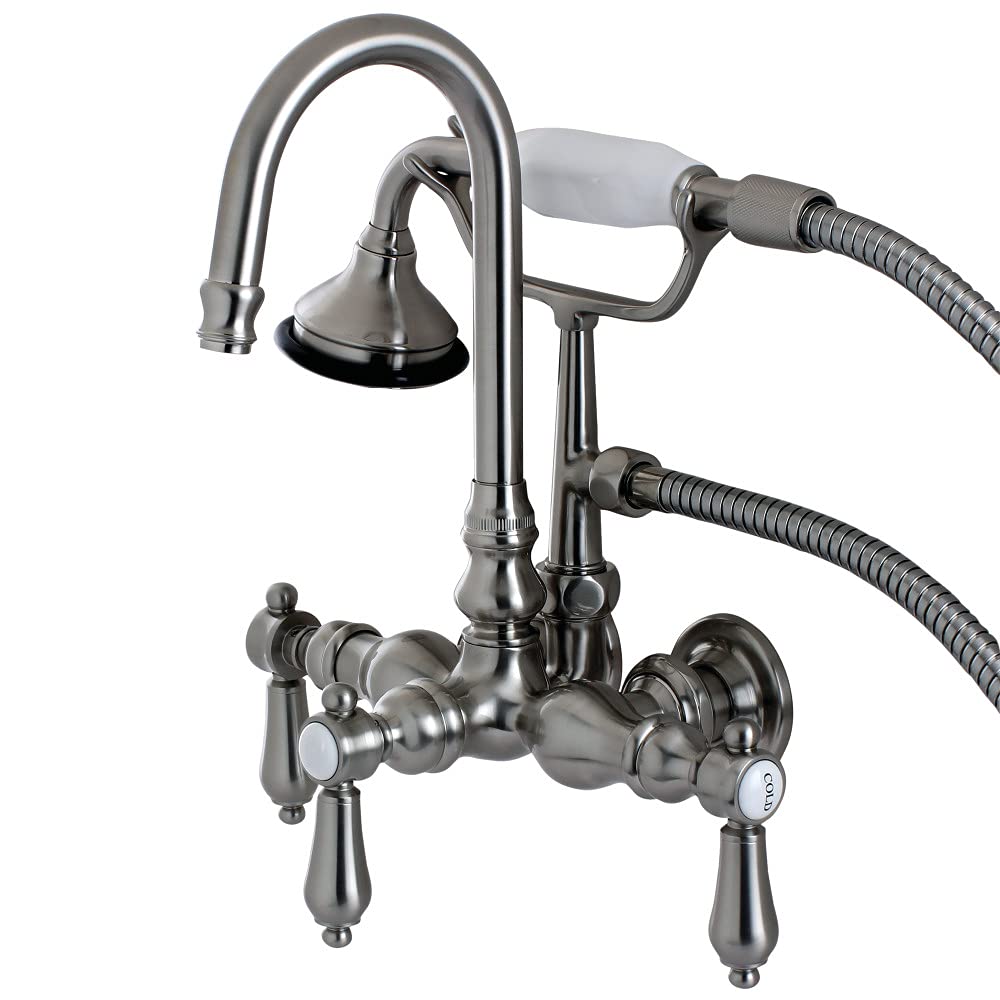 キングストン真鍮ae7tbal Bel Air壁マウントClawfoot浴槽蛇口トリムwithレバー、 4-9/16 In Spout Reach AE7T8BAL 1