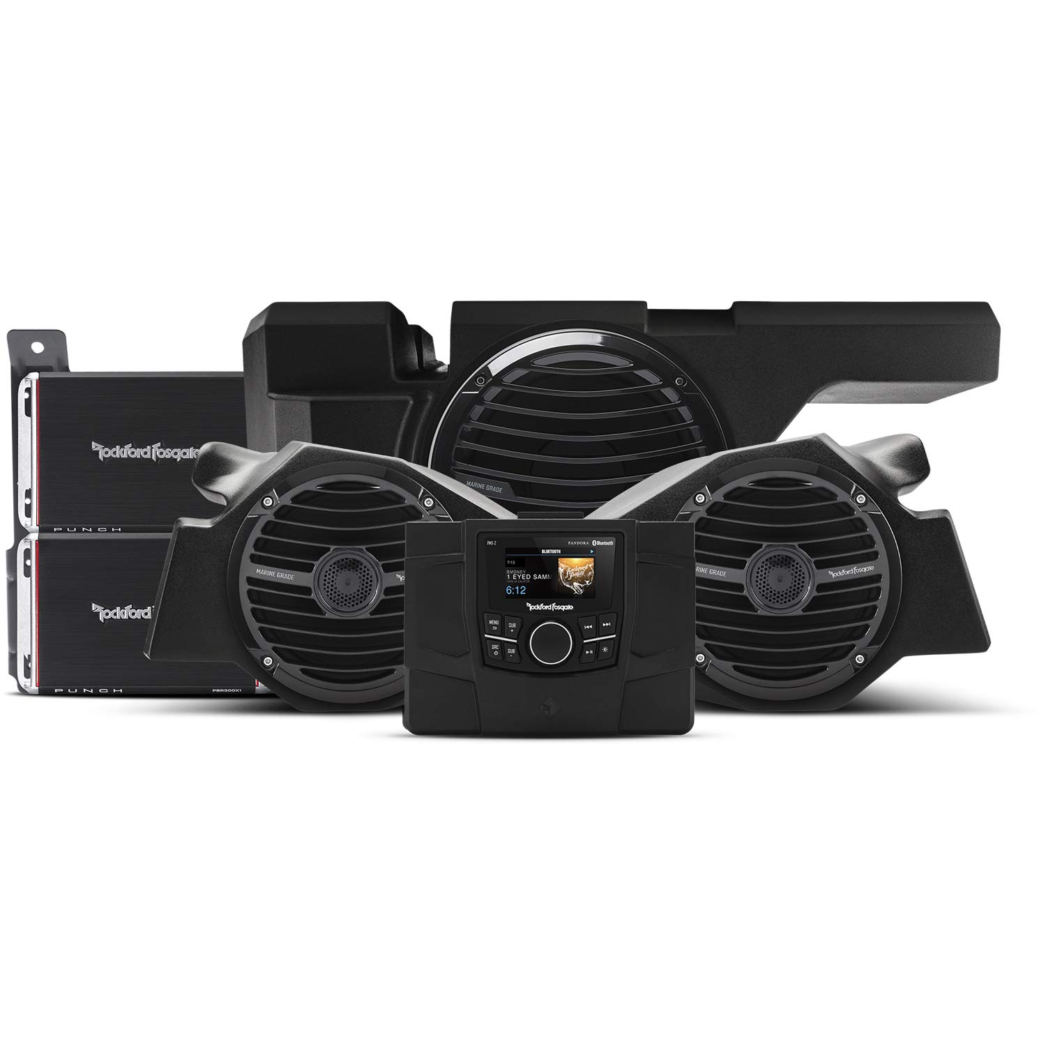 Rockford Fosgate Polaris RZR UTV ROV SxS ステレオ ダッシュキット スピーカー サブキット